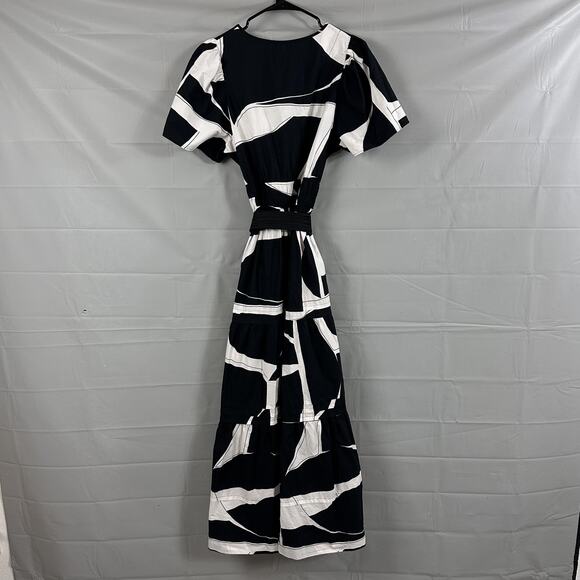 Maeve Dress Womens Large The Somerset Maxi Black White Belted Boho Chic Casual - Picture 13 of 16
